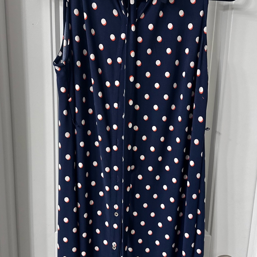 Tommy Hilfiger Navy Dress with Red and White Polka Dots
